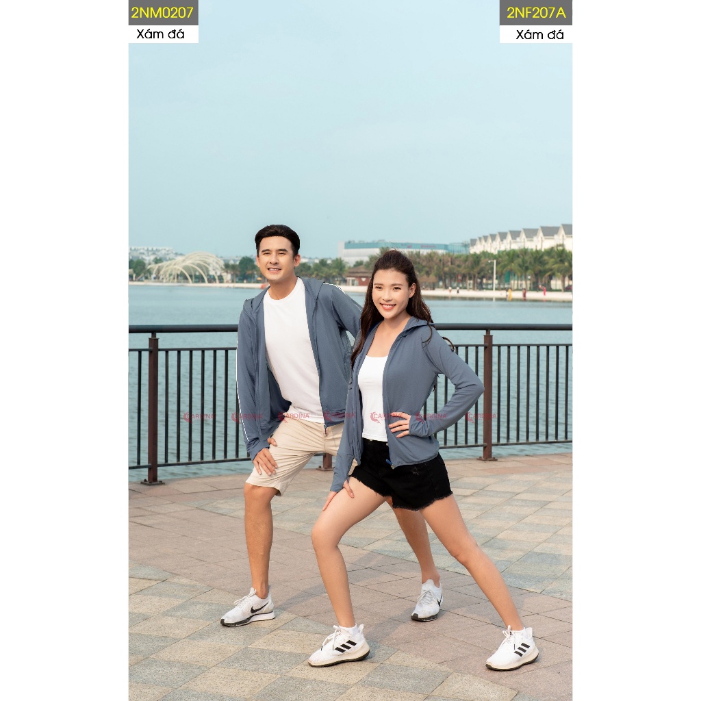 Áo chống nắng nam 𝗖𝗔𝗥𝗗𝗜𝗡𝗔 2 lớp chất thun lạnh cao cấp viền thể thao chống tia UV , Áo khoác phong cách 2NM02.