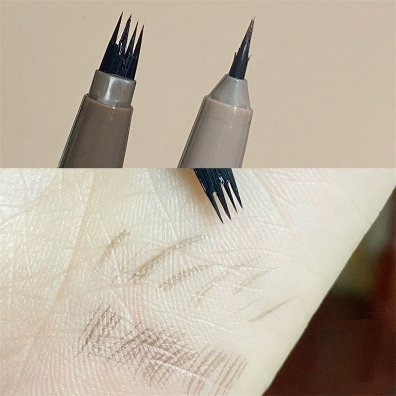 Abpopa Bút Chì Kẻ Lông Mày Mỏng Màu Bạc Hà Ngọt Ngào Với Đầu Chia Không Bị Nhòe