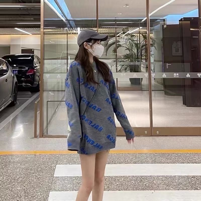 Áo Len Dáng Rộng In Chữ paris Thời Trang Thu Đông Kiểu Mới 23