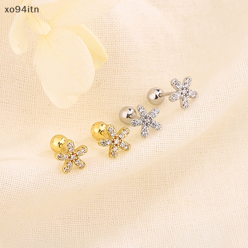1 Đôi Khuyên Tai Hình Bông Hoa / Bươm Bướm Đính Đá zircon Thời Trang Cho Nữ