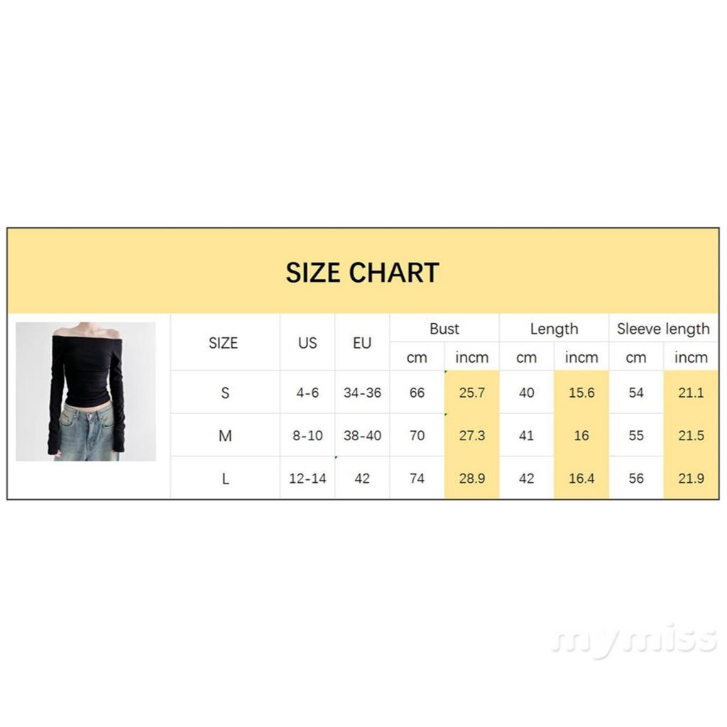 Mymiss1-áo Thun Tay Dài Trễ Vai Cổ Thuyền Màu Trơn Ôm Dáng Thời Trang Xuân Thu Cho Nữ