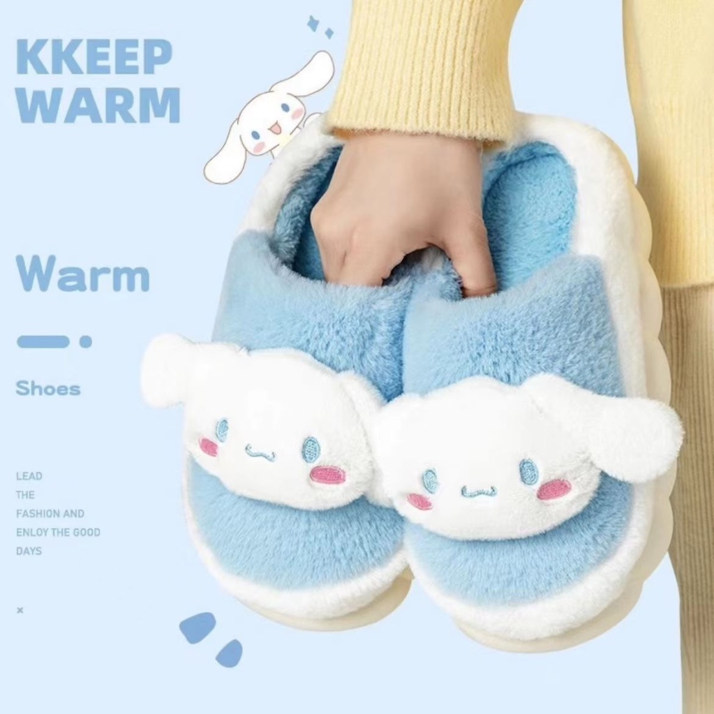 SANRIO Kuromi Dép cotton Đi Trong Nhà Thoải Mái Xinh Xắn Cho Nữ