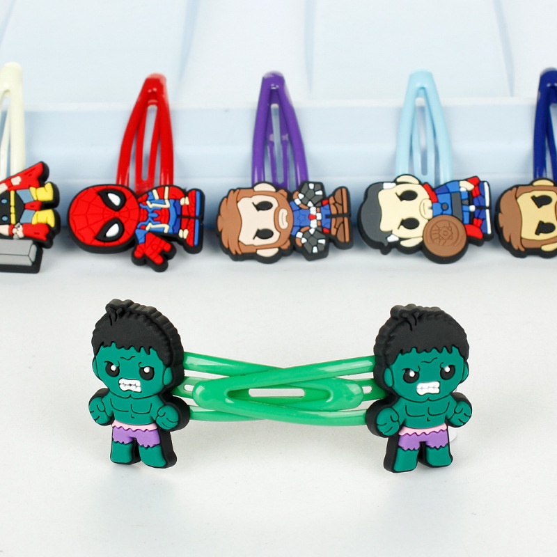 Set 2 Kẹp Tóc Hình Người Nhện Hoạt Hình Nhiều Màu Dễ Thương Cho Bé