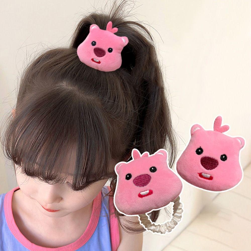 Leota Kẹp Tóc Mái Bằng Vải Bông Hình Búp Bê Hoạt Hình Màu Hồng Có Kẹp Tóc Mái Hiên loopy Tinh Tế Cho Nữ