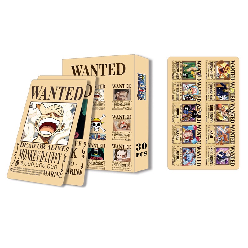 Bộ 30 Nhân Vật anime one piece Ngộ Nghĩnh Đáng Yêu Bộ Thẻ Bài Trò Chơi luffy lomo Hai Mặt Dành Cho Trẻ Em