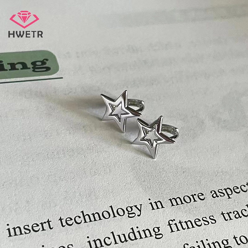 Bông Tai Hình Ngôi Sao Năm Cánh Màu Bạc Thời Trang Hàn Quốc Cho Nữ Mới