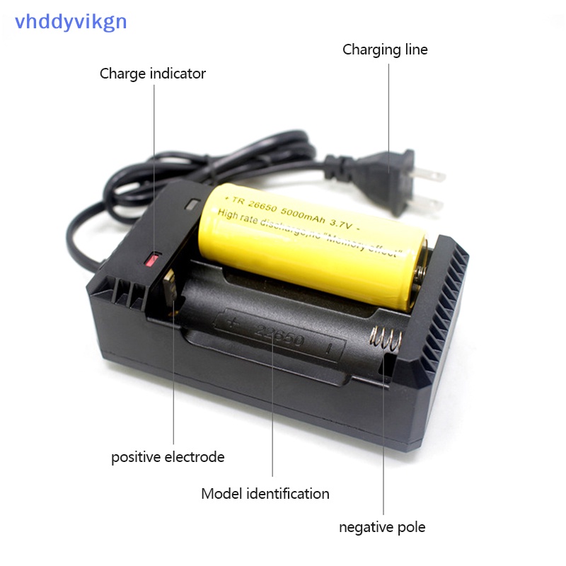 Bộ Sạc Nhanh vhdd 26650 li-ion 18650 Hai Khe Cắm Có Dây Cáp Sạc Pin lithium Thông Minh vn