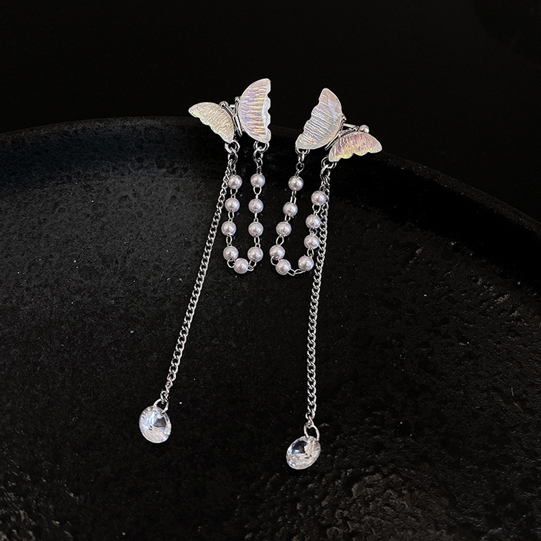 Bông Tai Mạ Bạc 925 Dáng Dài Đính Đá zircon Sang Trọng Cho Nữ