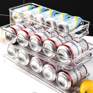 Refrigerator beverage beer storage box double-layer rolling design can storage rack refrigerated Cola Sprite finishing box SIF2