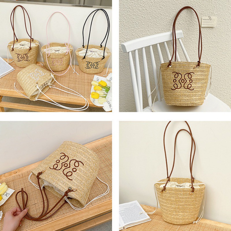 Túi Rơm Đeo Vai Sức Chứa Lớn Kiểu Dáng Đơn Giản Thời Trang Cho Nữ