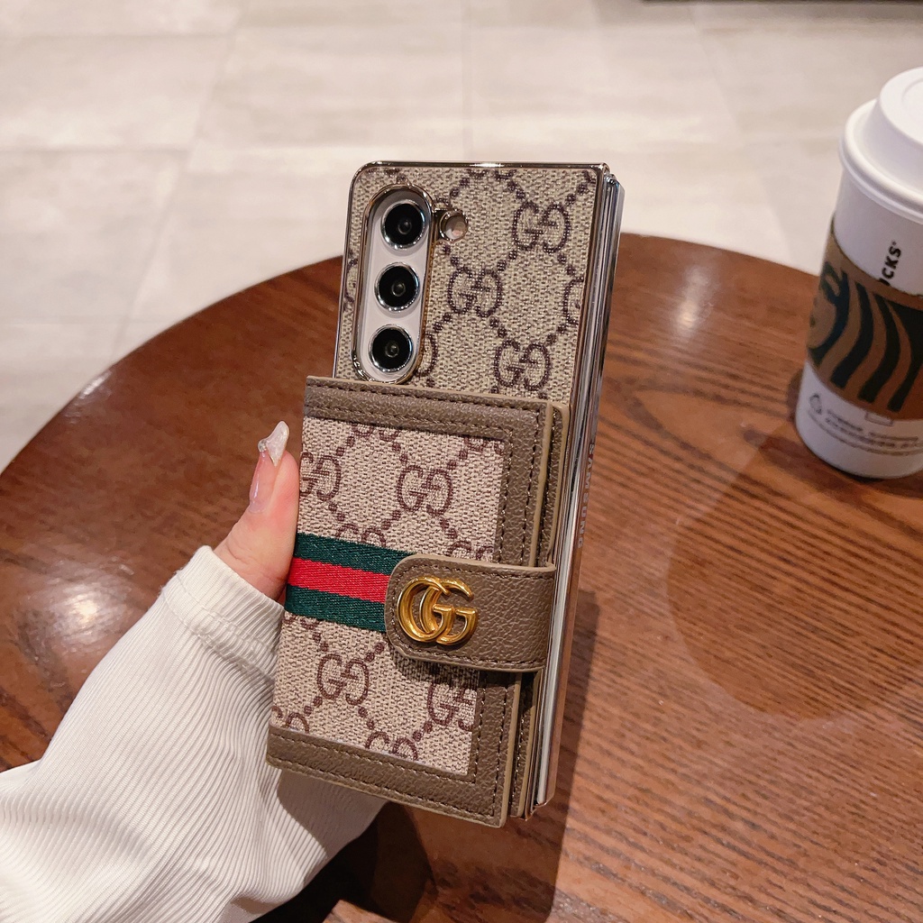 Sang Trọng Ốp Điện Thoại Da pu Gập Gọn Chống Sốc Cho samsung galaxy z fold 3 4 5 5g z fold5