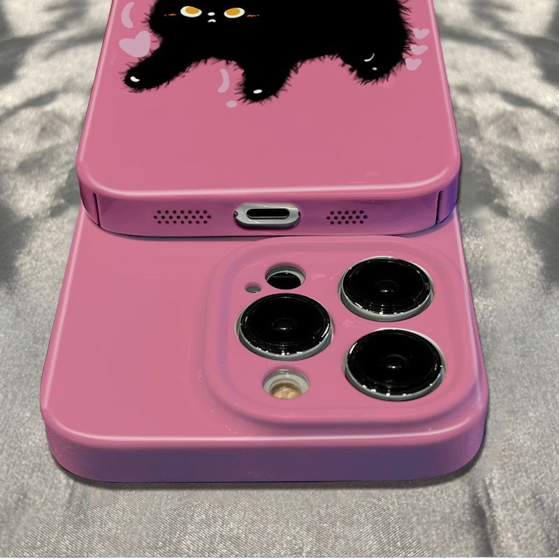 Ốp Điện Thoại Họa Tiết Chú Mèo Đen Dễ Thương Cho Iphone 15 14 13Pro 12 / 11 Xsmax xr / 7 / 8p