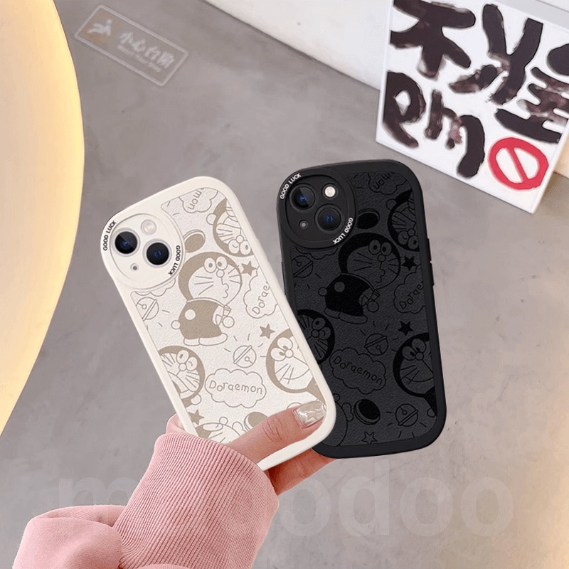 Doraemon Couple Casing Redmi 12C A1 A2 10 10C 10A 9A 9C 9T Note 12 11 11S 10S 9S 9 Pro 8 7 2022 4G 5G Mi POCO X5 X3 NFC K20 14 13T 10T Cute Oval Cartoon Couple Phone Case Full Fine Hole Shockproof Soft Back Cover XPN 91
