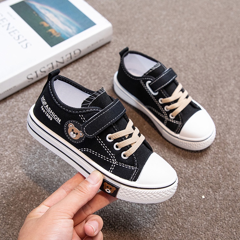 Giày Thể Thao Đế Bằng Co Giãn Thời Trang Cho Bé