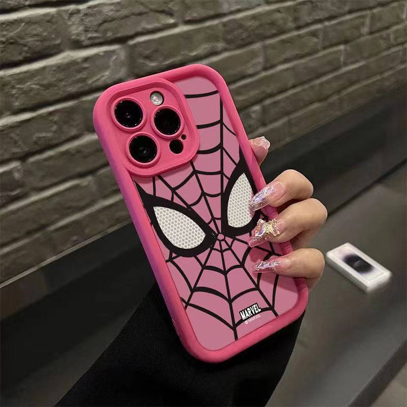 Ốp Điện Thoại Túi Khí Silicon Hình spiderman Màu Tương Phản Cho Iphone 15 13Promax 12 11 7 8