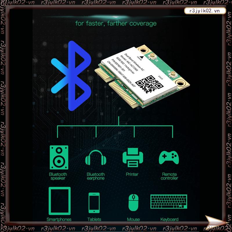 Linh Kiện Điện Tử r3jylk02.Vnr3Jylk02.vn #1200Mbps Thẻ wifi Băng Tần Kép mini mc-ac7265 2.4g 5ghz Cho laptop