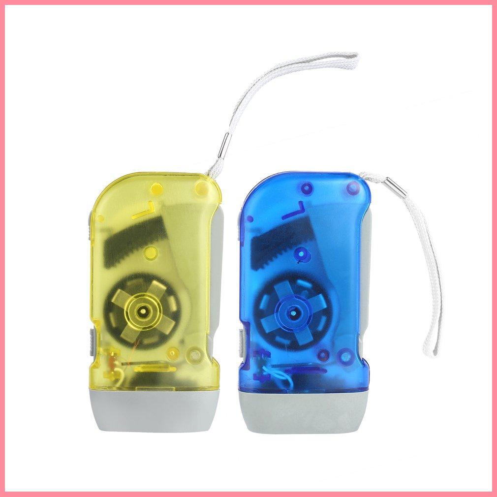 3 LED Hand Pressing Dynamo Crank Power Wind Up Flashlight Torch Light