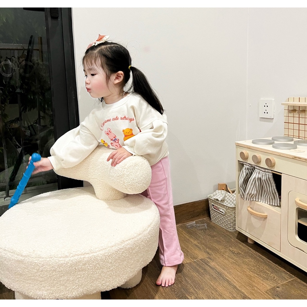 ✨MALINHKID✨BN060-Bộ nỉ quần loe hồng SOME CUTE trẻ em VNXK