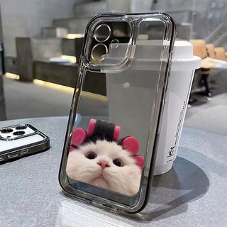 Ốp Điện Thoại Trong Suốt Họa Tiết Chú Mèo / Tàu Không Gian Dễ Thương Cho iphone14 / 12 / 11promax 13