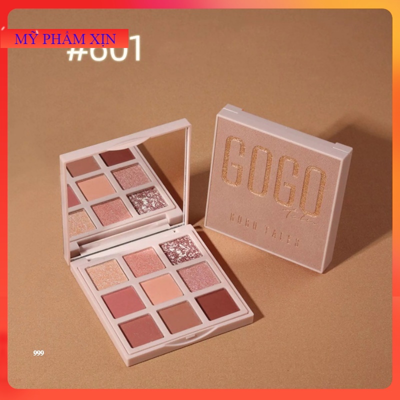Bảng phấn mắt GoGo Tales 9 ô Bảng màu mắt nội địa trung mịn da chống thấm nước Admiring Velvet GT161 .