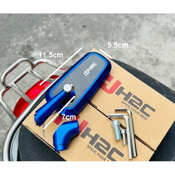 Gương H2C CNC cao cấp Đủ Màu Xiken Cho Vespa Honda Yamaha Hàng Cao Cấp cho mọi loại xe