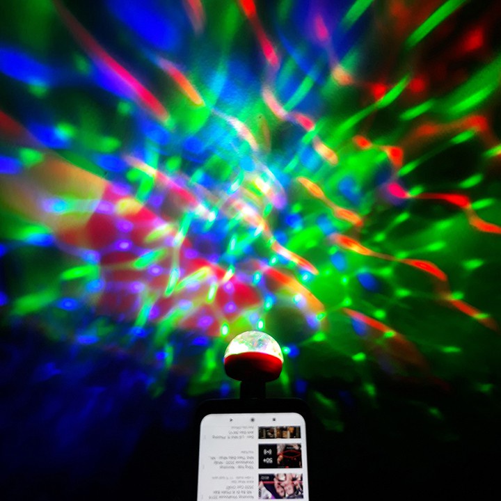 Đèn LED Mini cảm ứng nháy theo nhạc Đèn Led vũ trường xoay 7 màu đầu cắm USB - YKD