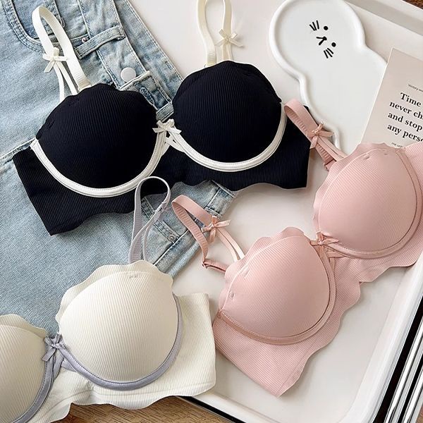 Áo Lót Nâng Ngực Không Gọng Không Đường May Phong Cách Pháp Sang Trọng Dành Cho Nữ