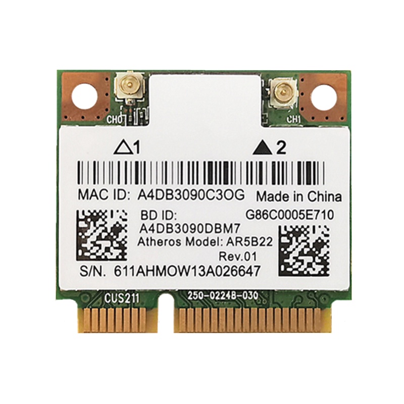 Băng tần kép 300Mbps Wifi AR5B22 Không dây 802.11a / b / g / n Mini PCI-E WLAN 2.4G / 5Ghz Bluetooth