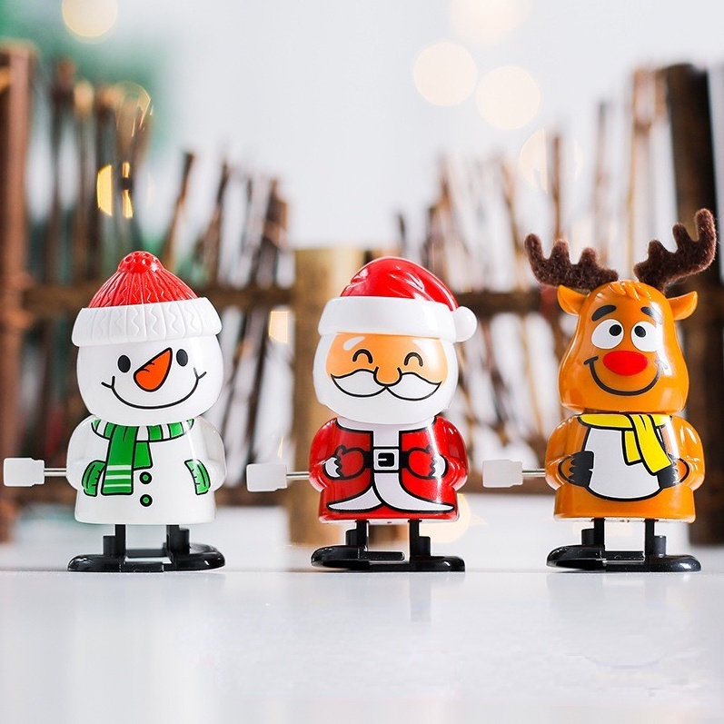 Dễ Thương Đồ Chơi Lên Dây Cót Bằng Nhựa Hình Ông Già Noel / Người Tuyết Hoạt Hình Quà Tặng Ngày Lễ / Giáng Sinh / Giáng Sinh
