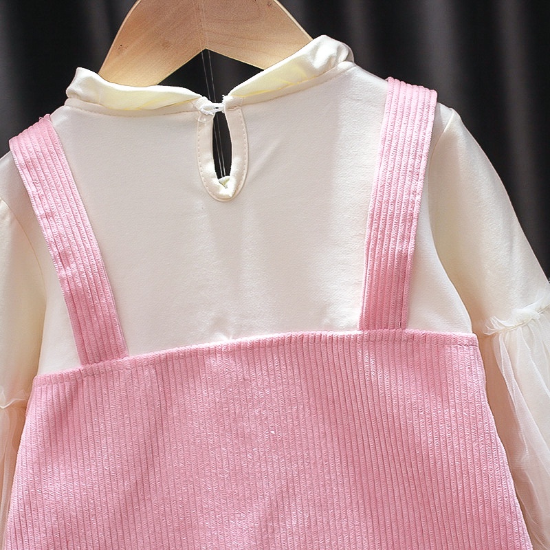 Đầm Công Chúa In Hoạt Hình Gấu Thời Trang Mùa Thu 2023 Cho Bé Gái