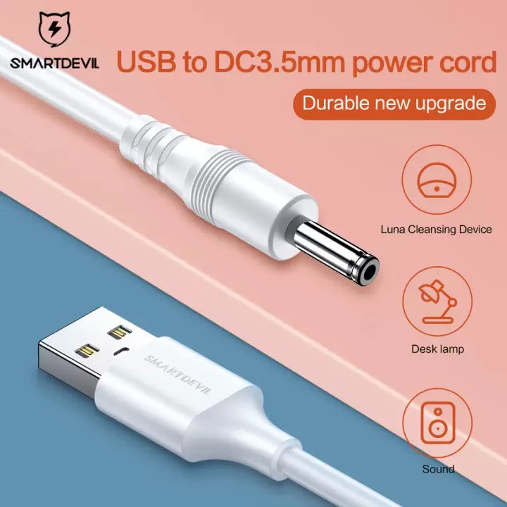 Dây cáp sạc chuyển đổi USB sang DC 3.5V thay thế cho máy rửa mặt Foreo Luna/Luna 2/Mini/Mini 2/Go/Luxe