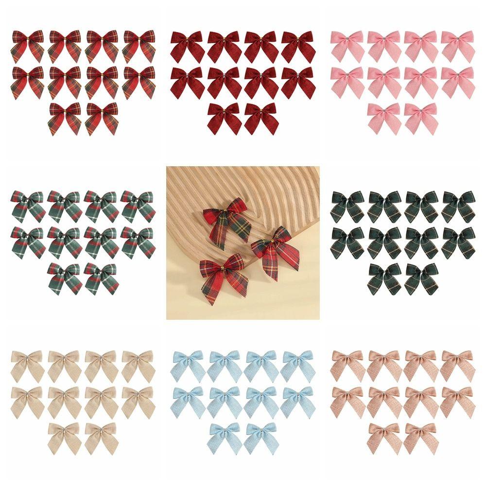 Giovanni set 10 Nơ Sọc Caro Mềm Mại Đa Năng Trang Trí Cây Thông Giáng Sinh