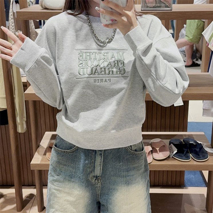 UTZF car Jingyuan Hong Encai same style marithe round neck sweater autumn and winter Korean style fashionable couple American top women's ins