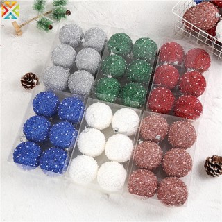 Set 6 trái châu trang trí cây thông noel