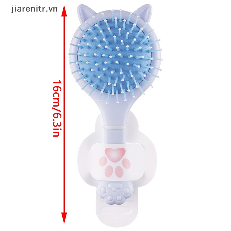 Lược Chải Tóc Hình Tai Mèo Có Gương Trang Điểm Tiện Dụng