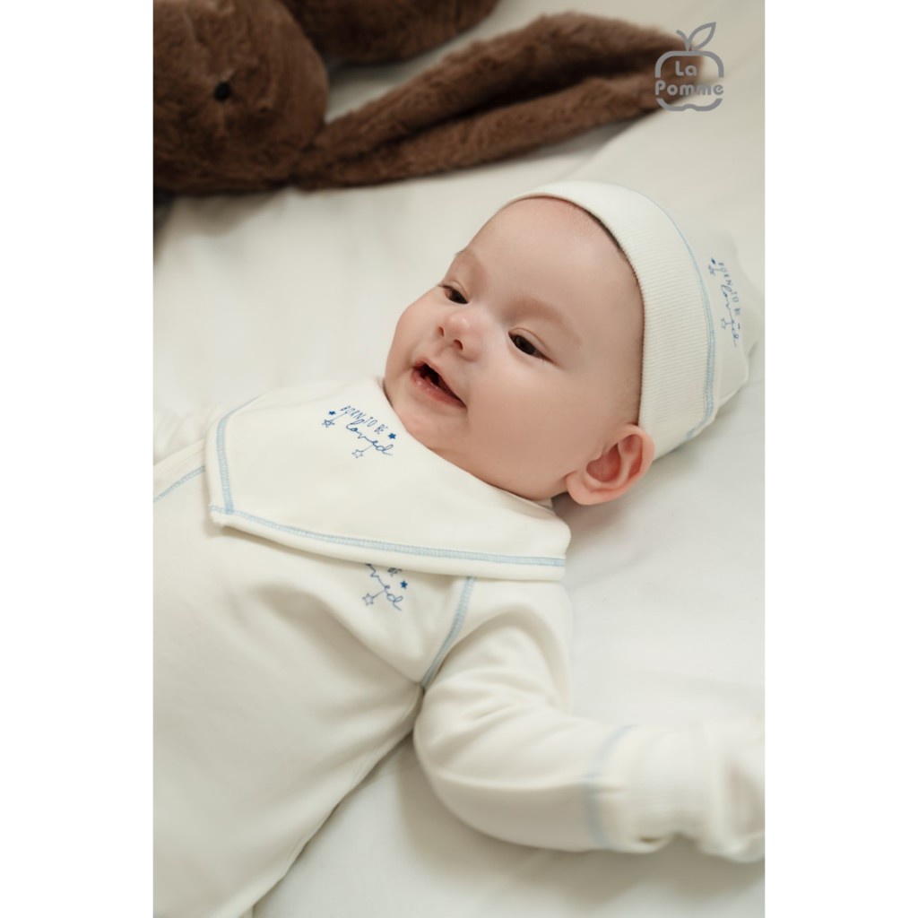 Bộ dài tay La Pomme cúc lệch phối màu