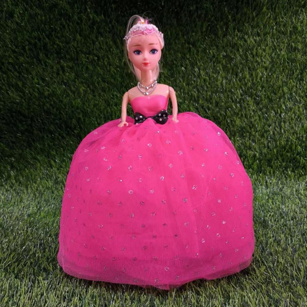 Dallas1 Đầm Cưới Cho Búp Bê bjd 30cm 30cm Bằng Nhựa Đính Kim Sa Ngôi Sao Màu Hồng