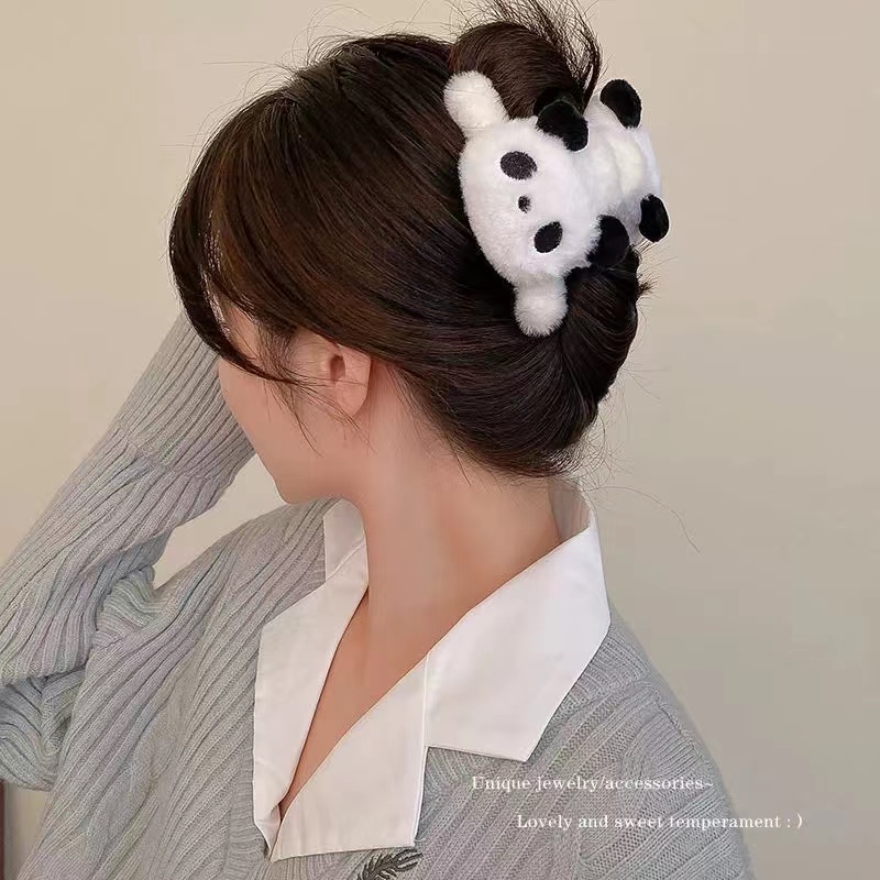 Kẹp Tóc Hình Chú Gấu / Cá Mập Bằng Lông Nhung Dễ Thương Xinh Xắn