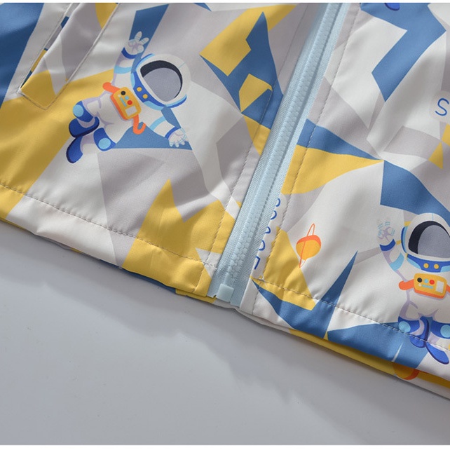 Áo khoác gió bé trai mùa thu đông hai lớp 2023 tiện lợi