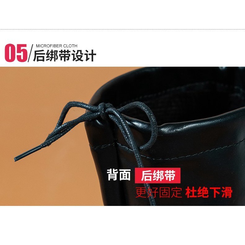 Giày Bốt Cao Su pu Gót Vuông Cột Dây Phía Sau 3-5cm Màu Sắc
