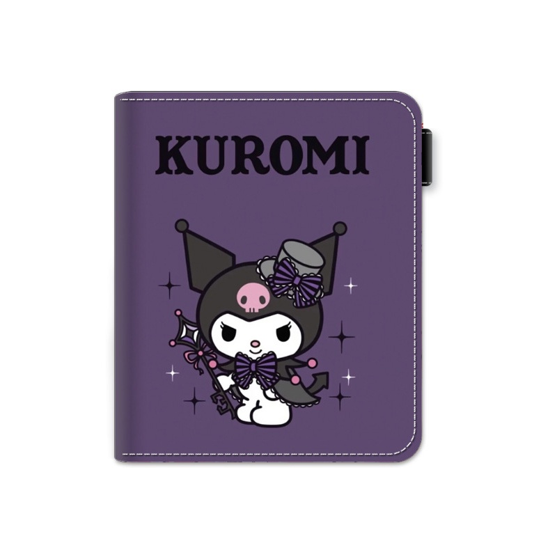 Kawaii kuromi Ví Ngắn Bằng pu Có Khóa Kéo Họa Tiết Thỏ melody Dễ Thương Màu Hồng / Tím