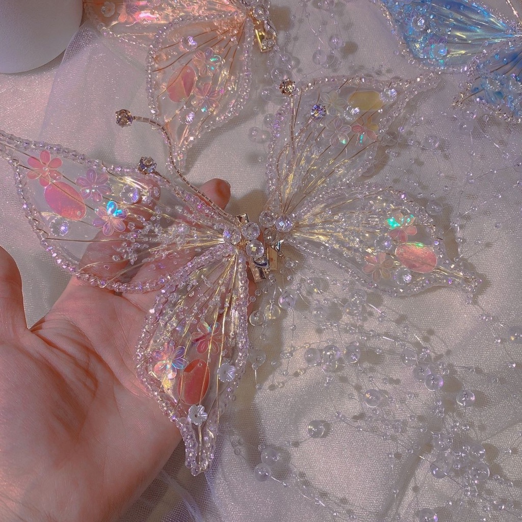 Kẹp Tóc Nơ Đính Cánh Thiên Thần Phong Cách lolita 3d