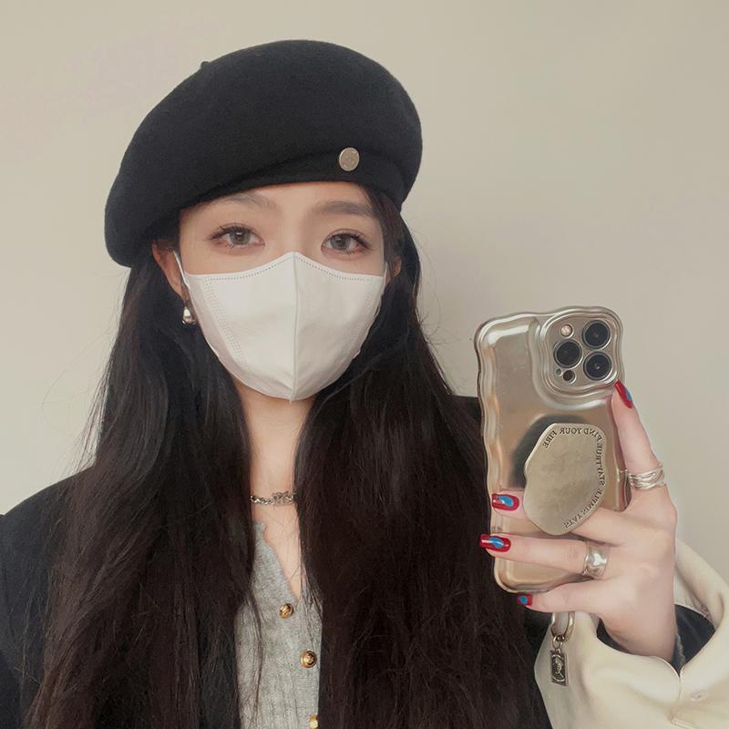 Mũ beret Vải Len Phong Cách Họa Sĩ Hàn Quốc Thời Trang Thu Đông Ấm Áp