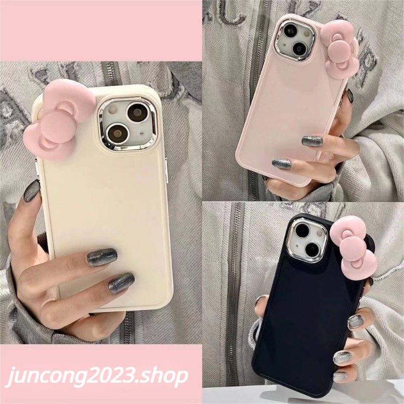 Thích hợp cho iphone 11 12 13 14 15 pro max x xr xs max se 7 plus 8 plus iphone 13 pro max iphone 14 pro max màu hồng nút thắt vỏ điện thoại xinh xắn juncong2023shop