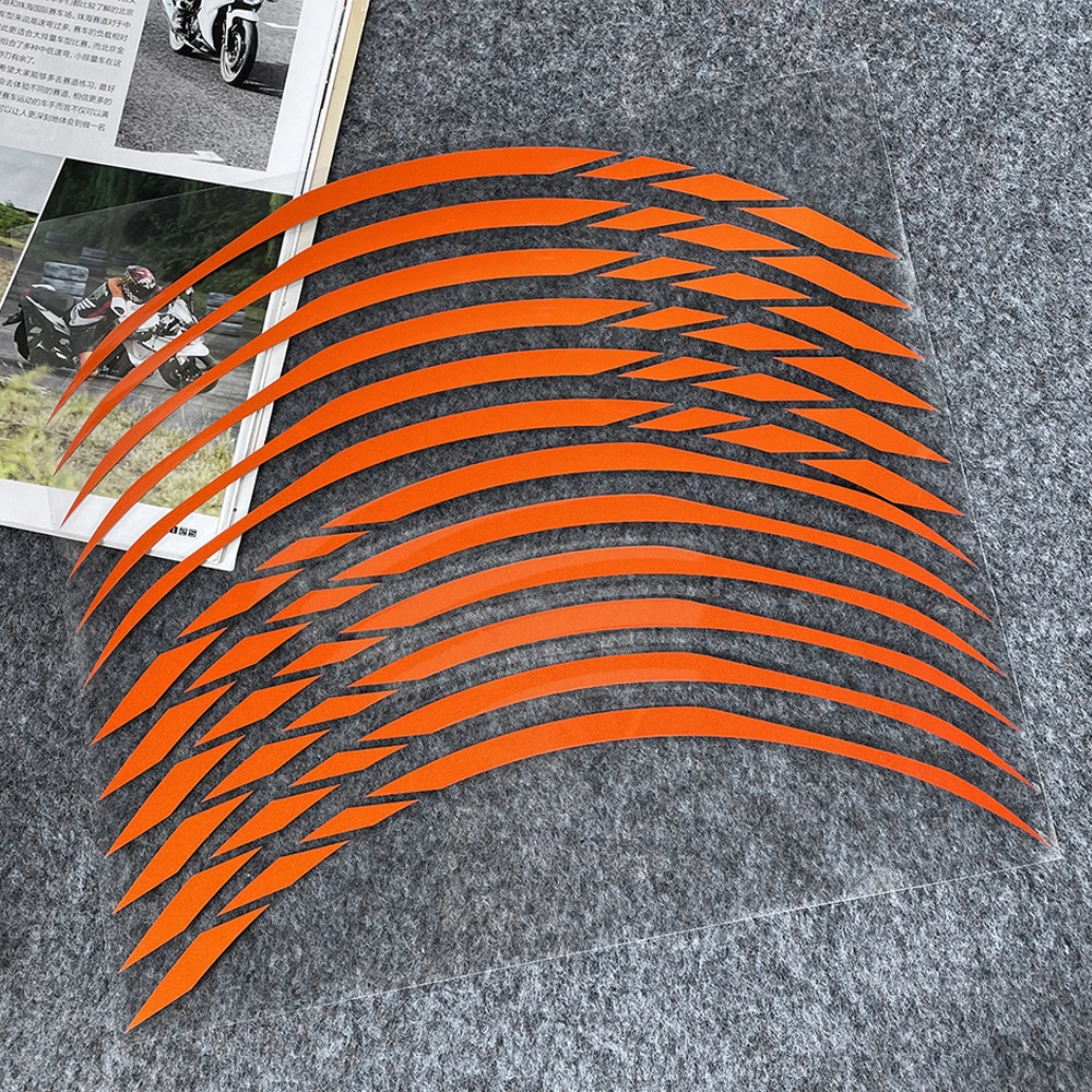 Set 12 Miếng Dán Phản Quang 17 inch Trang Trí Vành Bánh Xe Mô Tô