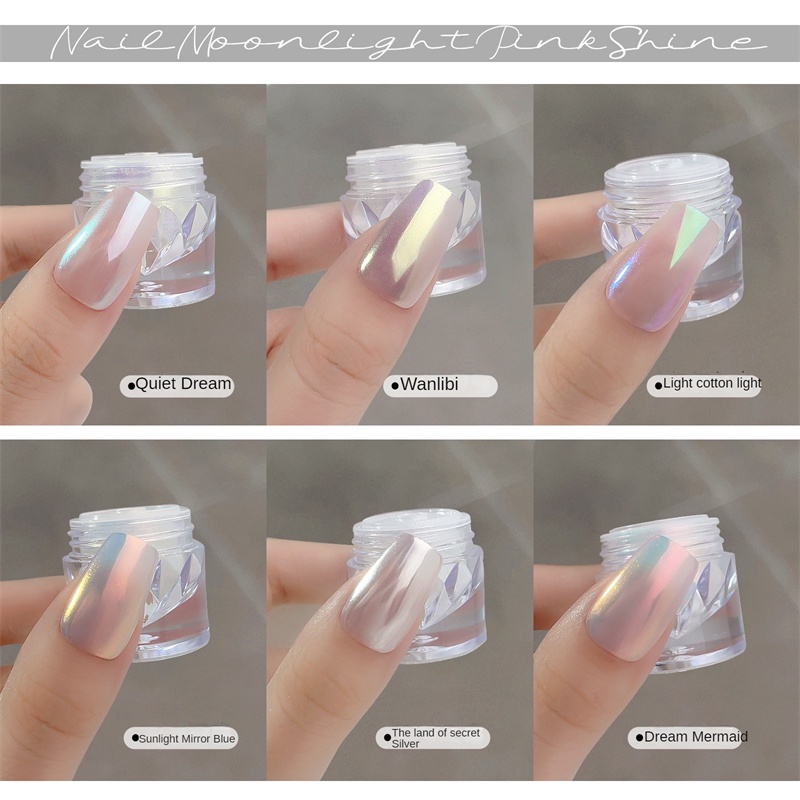 Manzilian Nail Art Aurora Powder Sky Land Moonlight Powder Series Pearlescent Fine Glitter Powder Lễ hội tiệc tùng Công cụ làm móng tay cho cửa hàng làm móng 0,2g TOGO