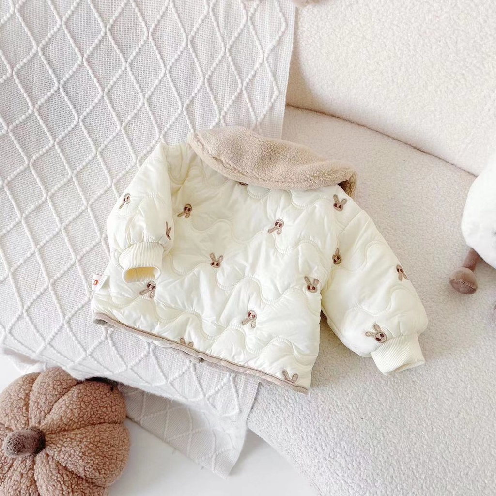 Áo Khoác Lót Lông Cừu Dày Dặn Phong Cách Mới 2023 Cho Bé Gái