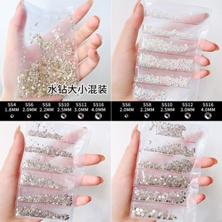 Túi Đựng Hạt Kim Cương / Kim Cương / Đá Kim Cương Thủy Tinh / Kim Cương Nhiều Màu Sắc Đế Phẳng 6 Lỗ ab