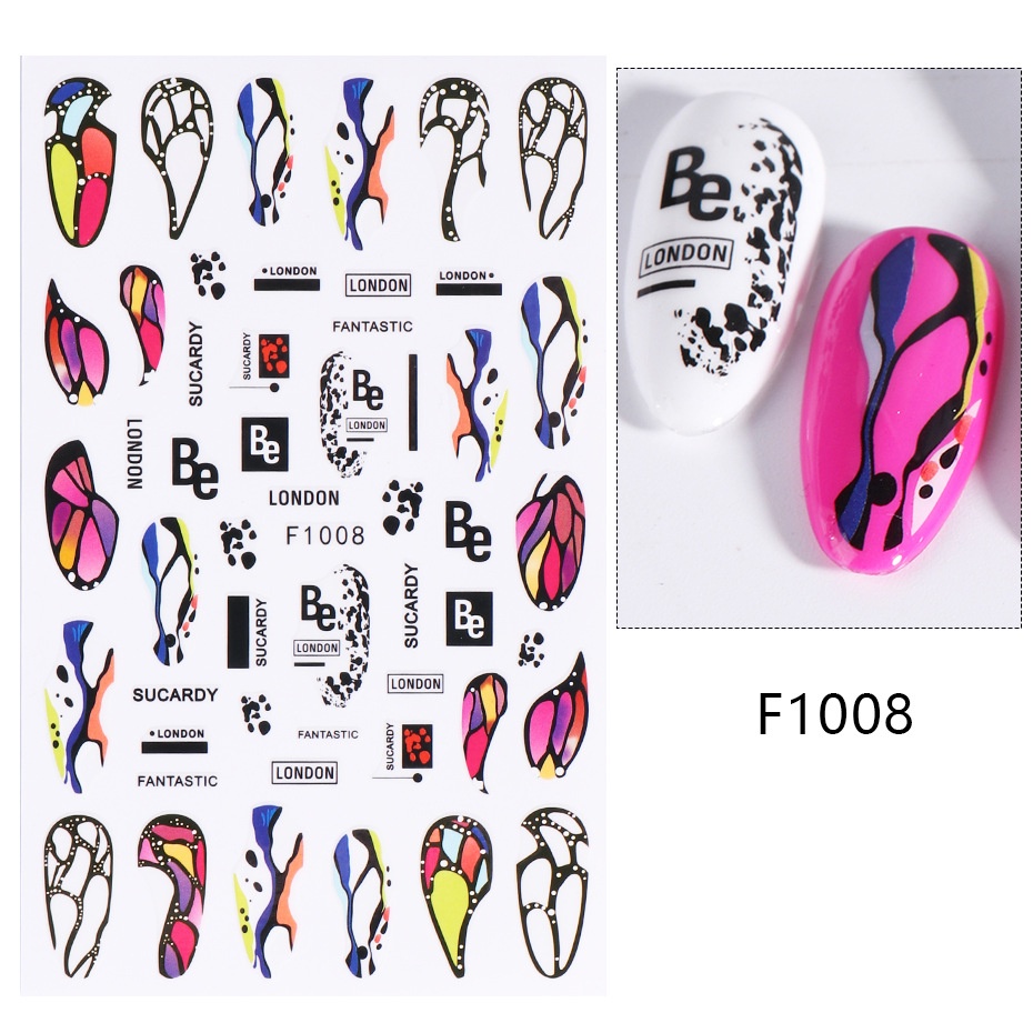 Miếng Dán Trang Trí Móng Tay 3d Hình Hoa Và Chữ graffiti