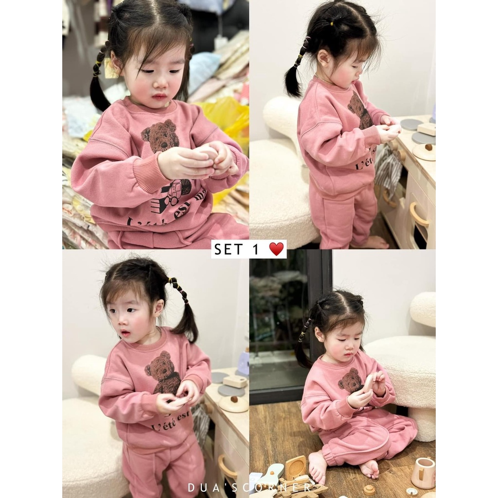 ✨MALINHKID✨BN069-Bộ nỉ bé gai VNXK nhiều màu